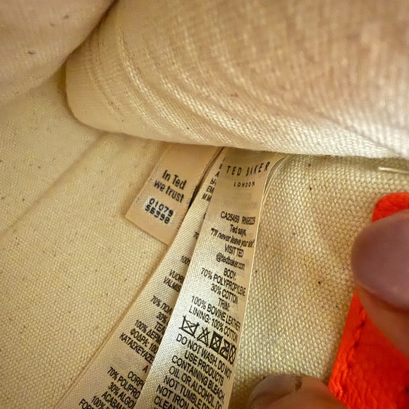 Ted Baker Arthea Orange Trimmed Straw T Clutch - Picture 6 of 10